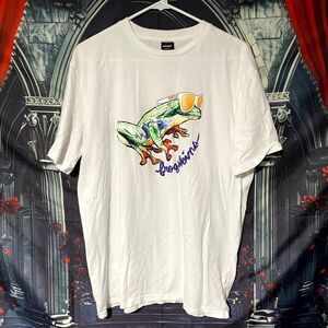 Oakley T-Shirt Men's 2XL White Cotton Frogskins Graphic Print Streetwear Summer